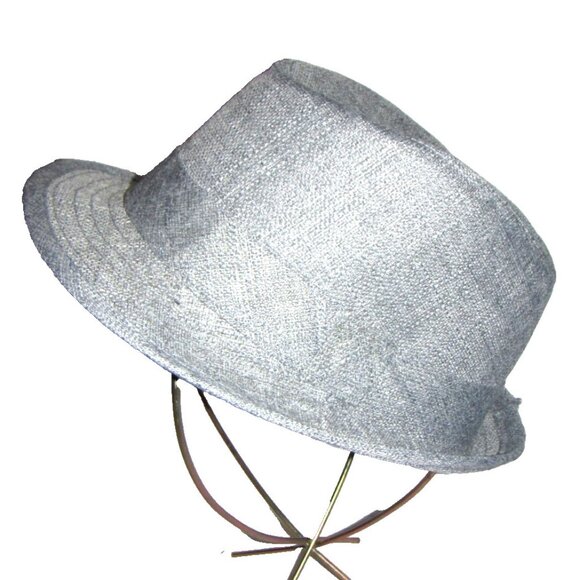 Gray Route 66 Trilby Fedora Linen Like Hat M/L Unisex - Picture 1 of 8